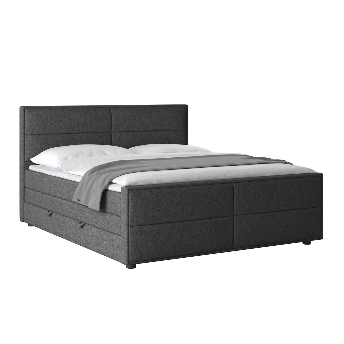 BOXSPRINGBETT 180/200 cm  in Anthrazit  - Anthrazit, Modern, Holz/Kunststoff (180/200cm) - MID.YOU
