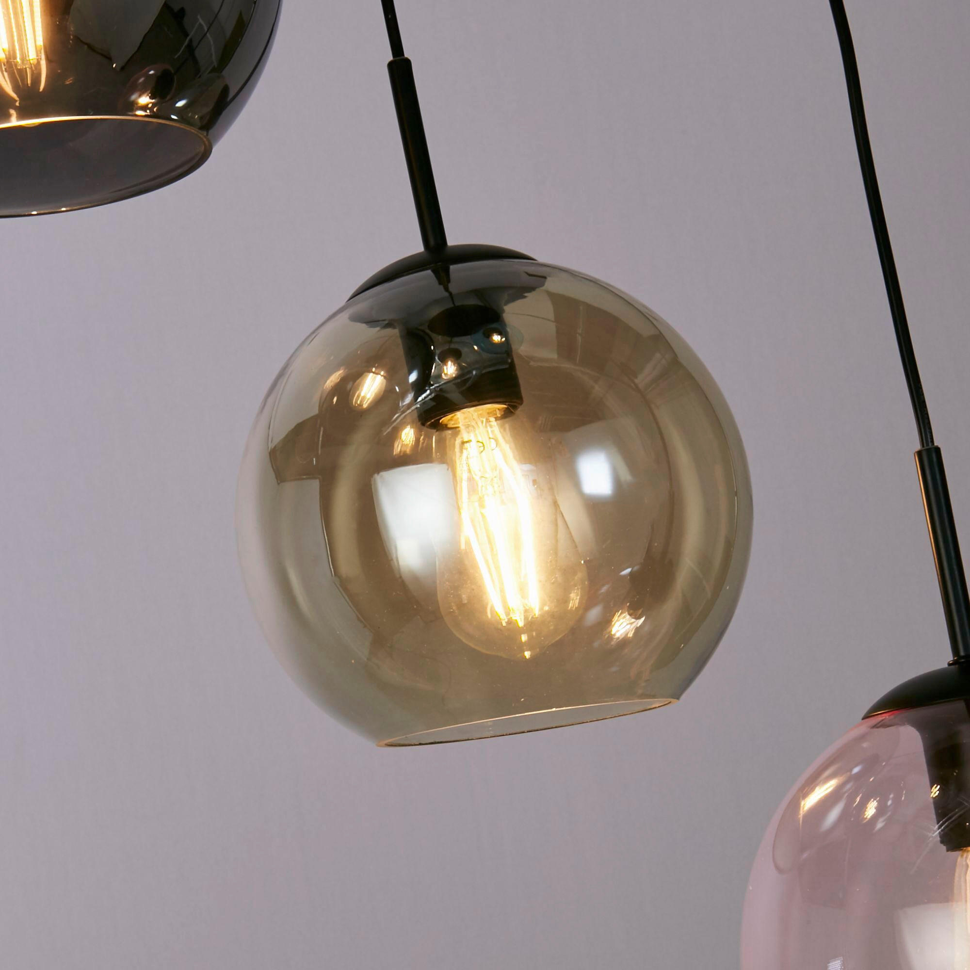 HÄNGELEUCHTE 51/120 cm  - Blau/Pink, KONVENTIONELL, Glas/Metall (51/120cm) - Searchlight