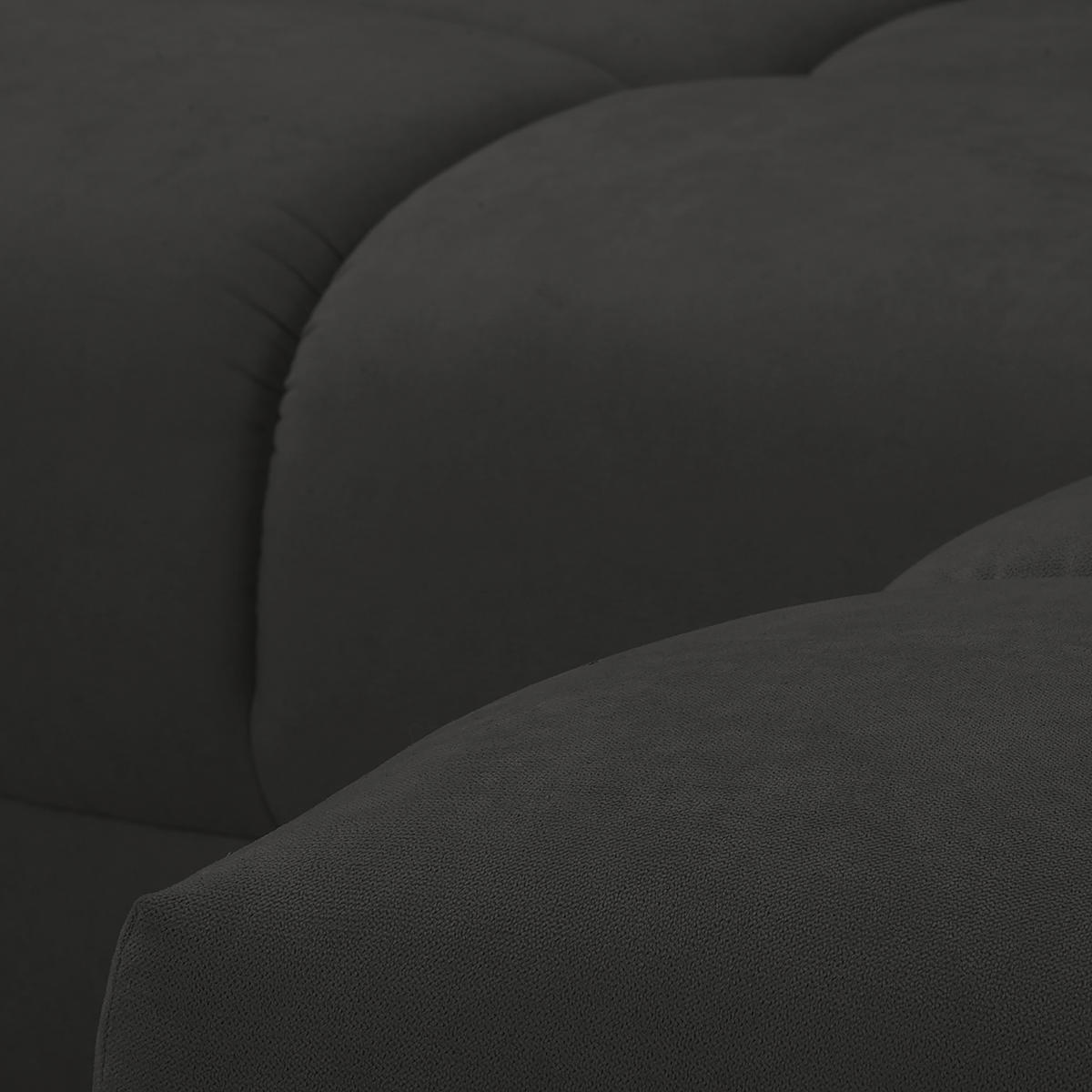 ECKSOFA in Mikrofaser Dunkelgrau  - Dunkelgrau/Silberfarben, Design, Textil/Metall (256/175cm) - Livetastic