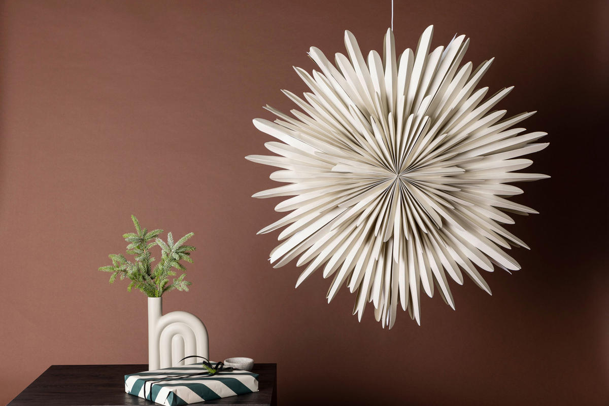 HÄNGELEUCHTE 100/100/28 cm   - Beige, Basics, Papier (100/100/28cm) - P & B