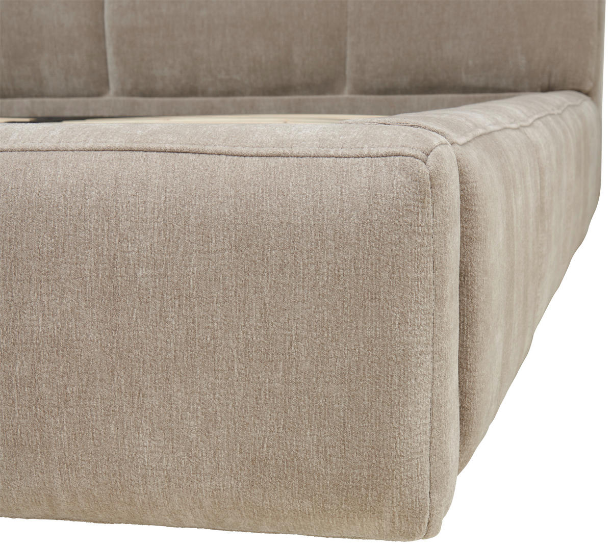 KÁRPITOZOTT ÁGY 180/200 cm  bézs  - bézs/fekete, Modern, műanyag/textil (180/200cm) - Livetastic