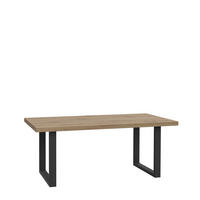 KONFERENČNÝ STOLÍK, čierna, farba duba, kov, plast, kompozitné drevo, 110/60/45 cm - čierna/farba duba, Modern, kov/kompozitné drevo (110/60/45cm) - MID.YOU