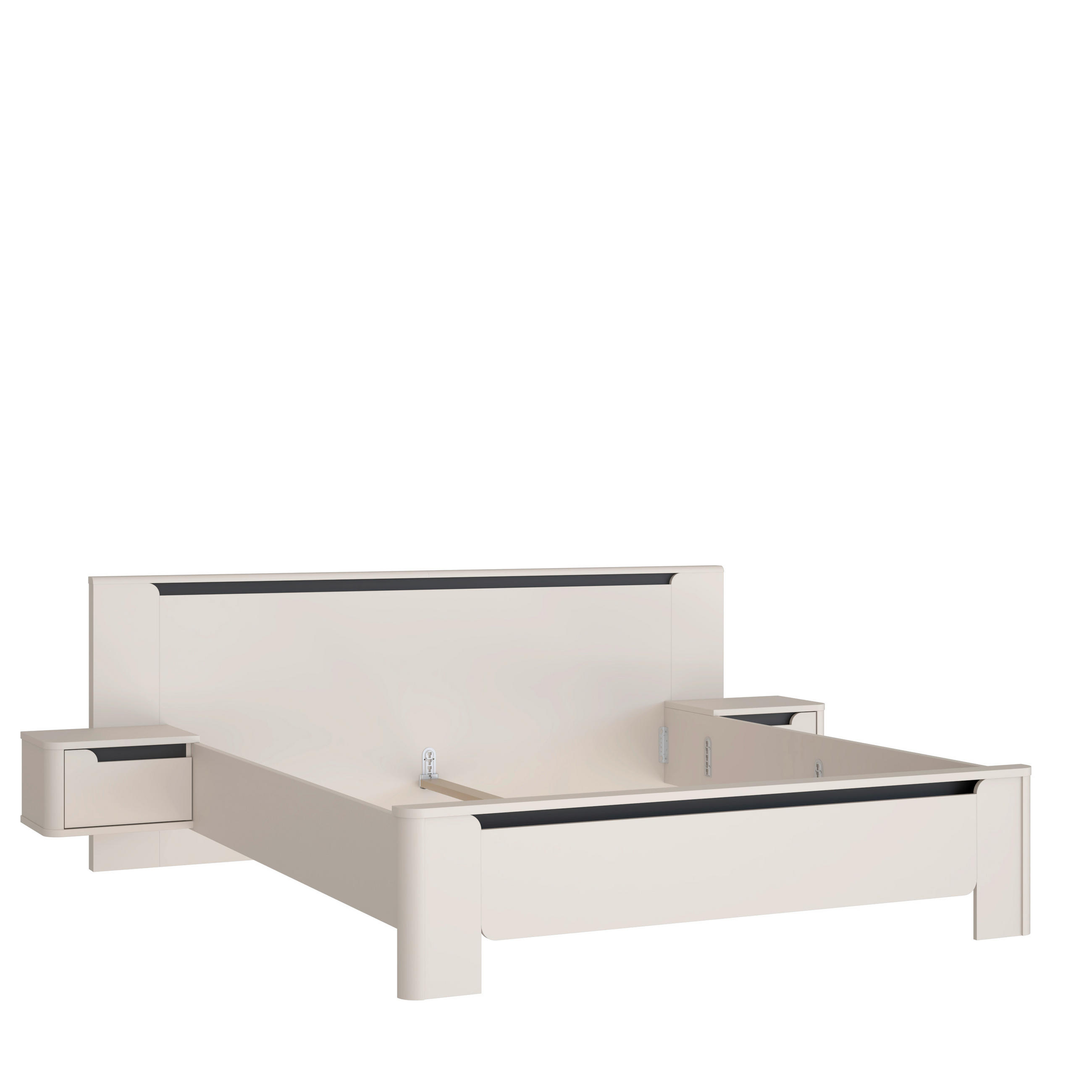 SET PAT CU NOPTIERE  in nisipiu   - nisipiu, Basics, metal/material pe bază de lemn (276,5/94/215,1cm) - Hom`in