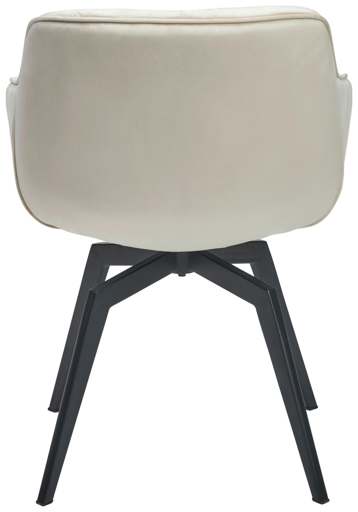 ARMLEHNSTUHL  Sitzfläche 360° drehbar, inklusive Armlehnen Samt  - Beige/Schwarz, MODERN, Textil/Metall (60/84/64cm) - Livetastic