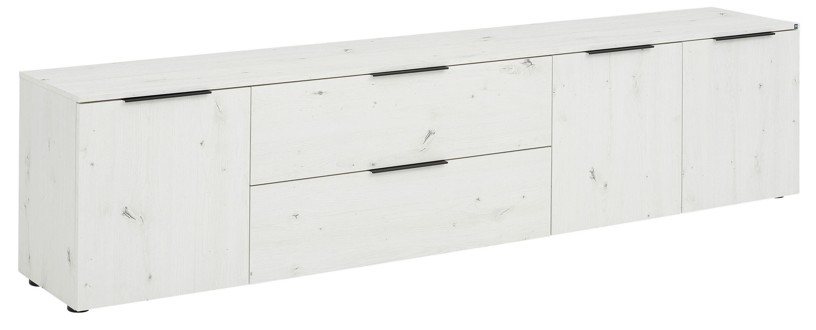 LOWBOARD Weiß  - Schwarz/Weiß, Basics, Holzwerkstoff/Kunststoff (225,2/55/40cm)