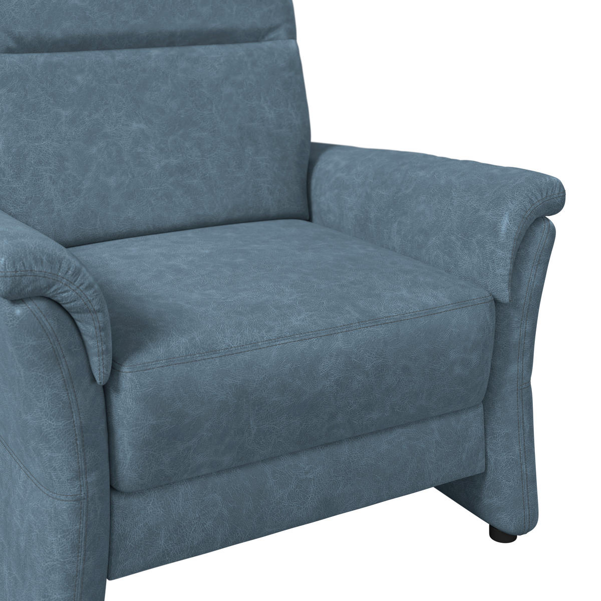 SESSEL Mikrofaser Blaugrau  - Blaugrau/Schwarz, Konventionell, Kunststoff/Textil (104/98/91cm) - Elegando