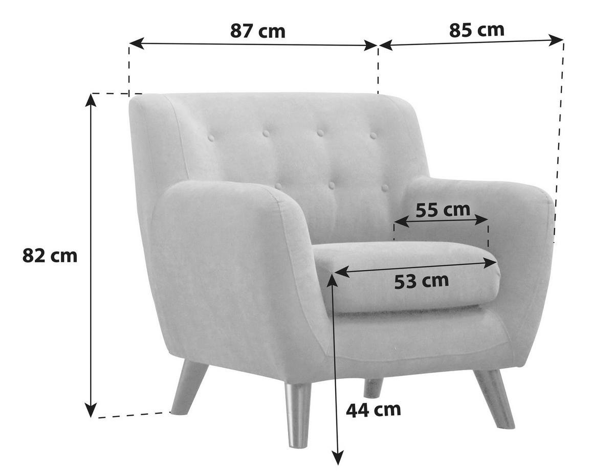 BOXSPRINGSESSEL in Mikrofaser Dunkelgrau  - Dunkelgrau/Schwarz, Modern, Holz/Textil (87/82/85cm) - Luca Bessoni