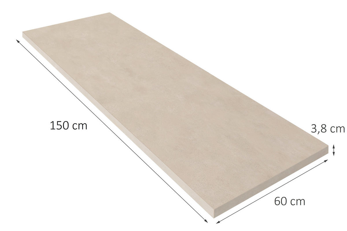 ARBEITSPLATTE 150/4/60 cm  - Sandfarben, MODERN, Holzwerkstoff (150/4/60cm) - Nobilia