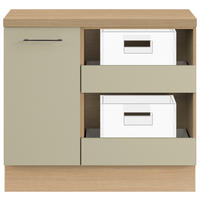 UNTERSCHRANK 100/91,8/58 cm   - Salbeigrün/Eichefarben, Basics, Holzwerkstoff/Metall (100/91,8/58cm) - Impuls