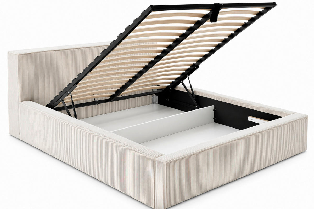 POLSTERBETT Lattenrost, Bettkasten Beige 200/200 cm  - Beige/Schwarz, MODERN, Holz/Kunststoff (200/200cm) - MID.YOU