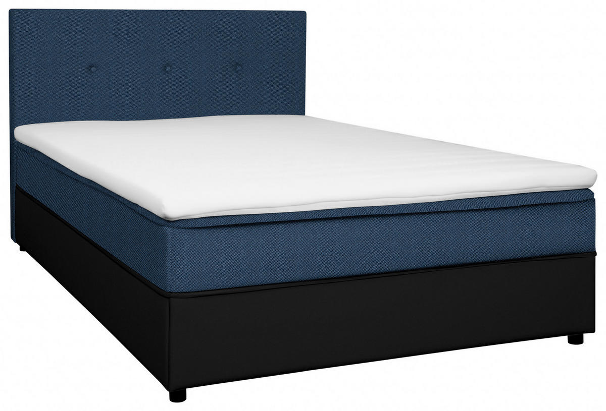 BOXBETT 140/200 cm  in Blau, Schwarz  - Blau/Schwarz, KONVENTIONELL, Holz/Textil (140/200cm) - Carryhome