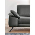 ECKSOFA Rivello Anthrazit Echtleder  - Anthrazit/Schwarz, Design, Leder/Metall (328/193cm) - Dieter Knoll