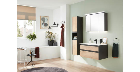 BADEZIMMER in 93,2 cm - Dunkelgrau/Eichefarben, MODERN, Holzwerkstoff (93,2cm) - Novel