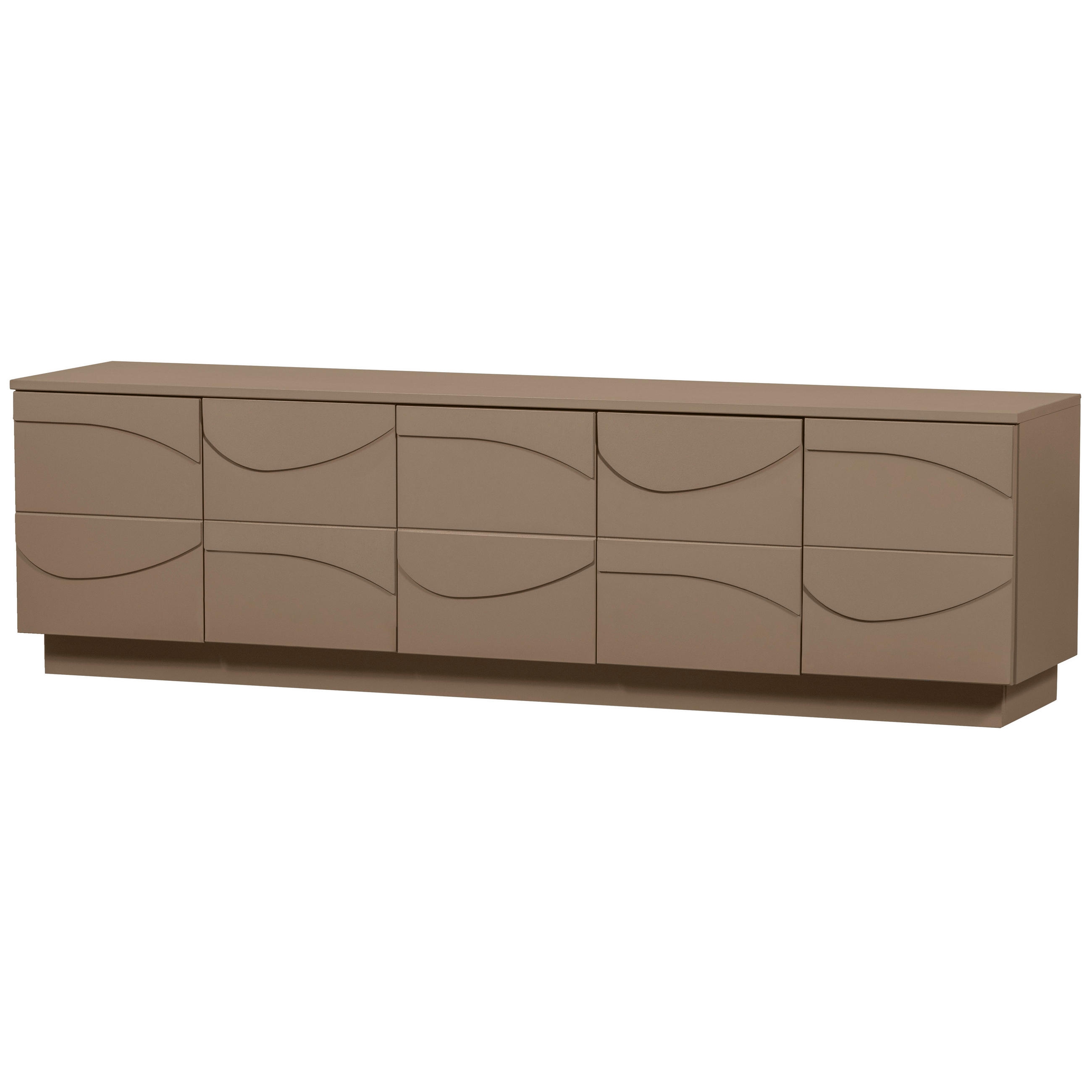 LOWBOARD Teo  in 180/52/40 cm  - Schlammfarben, Design, Holz (180/52/40cm) - Livetastic