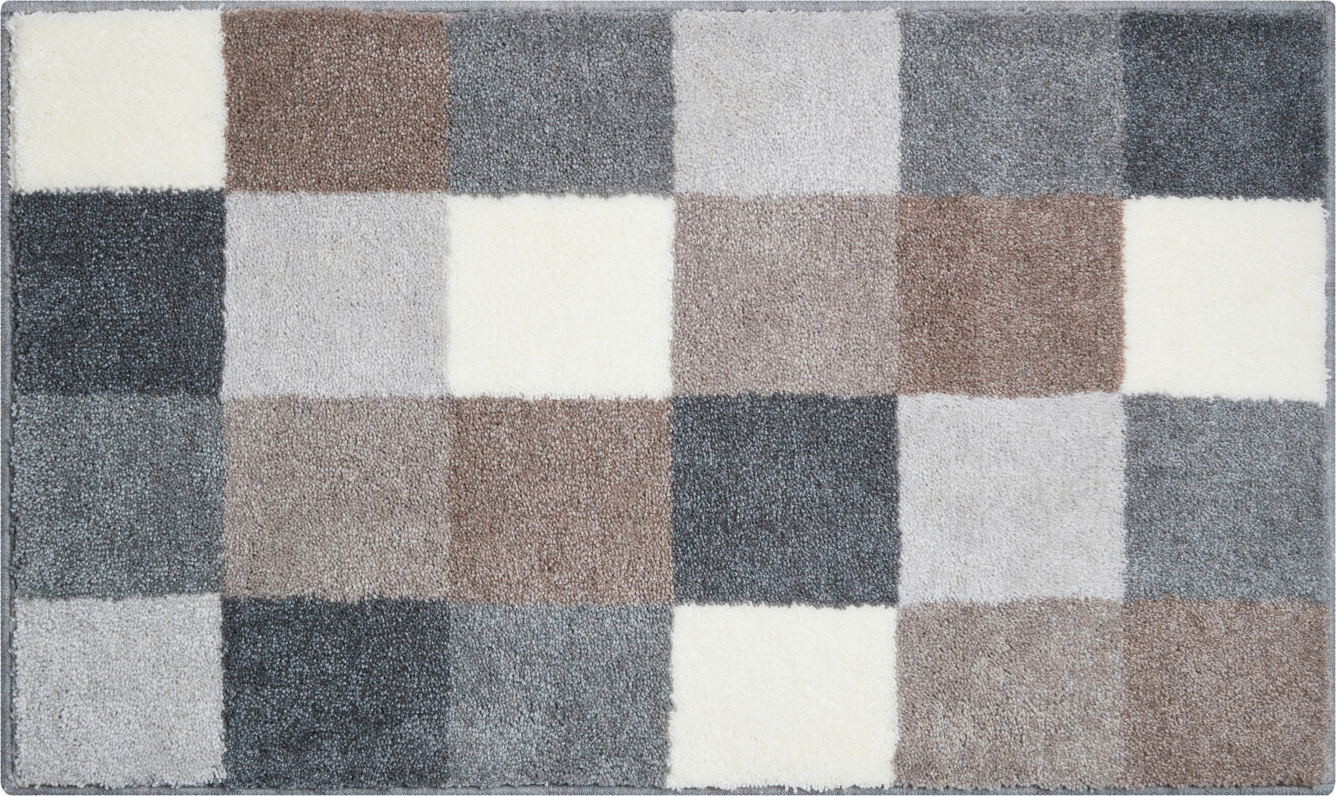 BADTEPPICH Bona Weiß, Beige 60/100 cm  - Beige/Weiß, Basics, Kunststoff/Textil (60/100cm) - Grund