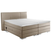 BOXSPRINGBETT 160/200 cm  in Schlammfarben  - Schlammfarben/Silberfarben, MODERN, Holzwerkstoff/Textil (160/200cm) - Livetastic