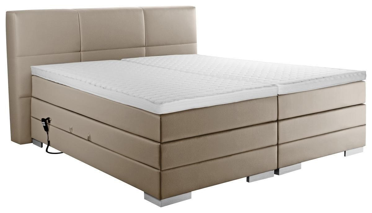 BOXSPRINGBETT 160/200 cm  in Schlammfarben  - Schlammfarben/Silberfarben, MODERN, Holzwerkstoff/Textil (160/200cm) - Livetastic
