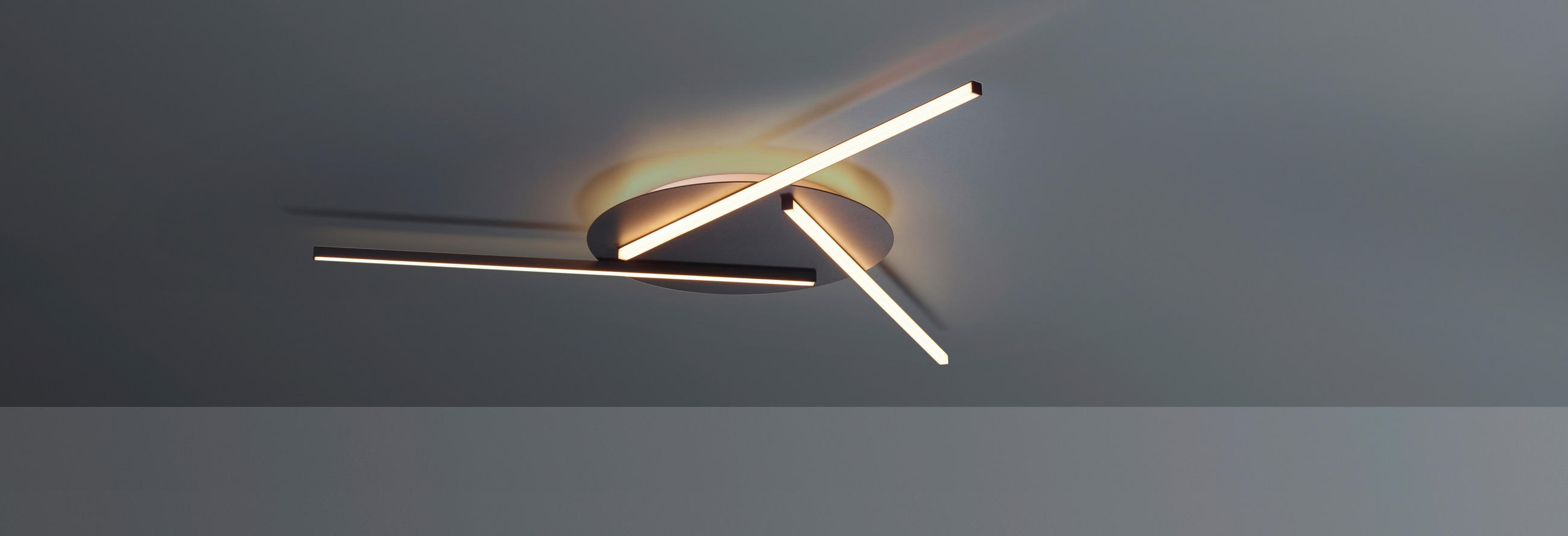 LED-DECKENLEUCHTE Dual  Smart 120/5,5 cm   - Anthrazit, Design, Metall (120/5,5cm) - BOPP