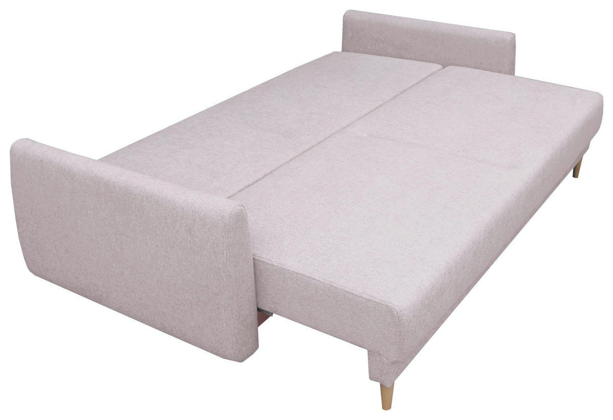 SCHLAFSOFA  mit Liegefunktion, Schlafen auf Sitzhöhe, Rücken echt Webstoff Rosa  - Buchefarben/Rosa, KONVENTIONELL, Holz/Textil (220/90/95cm) - Carryhome