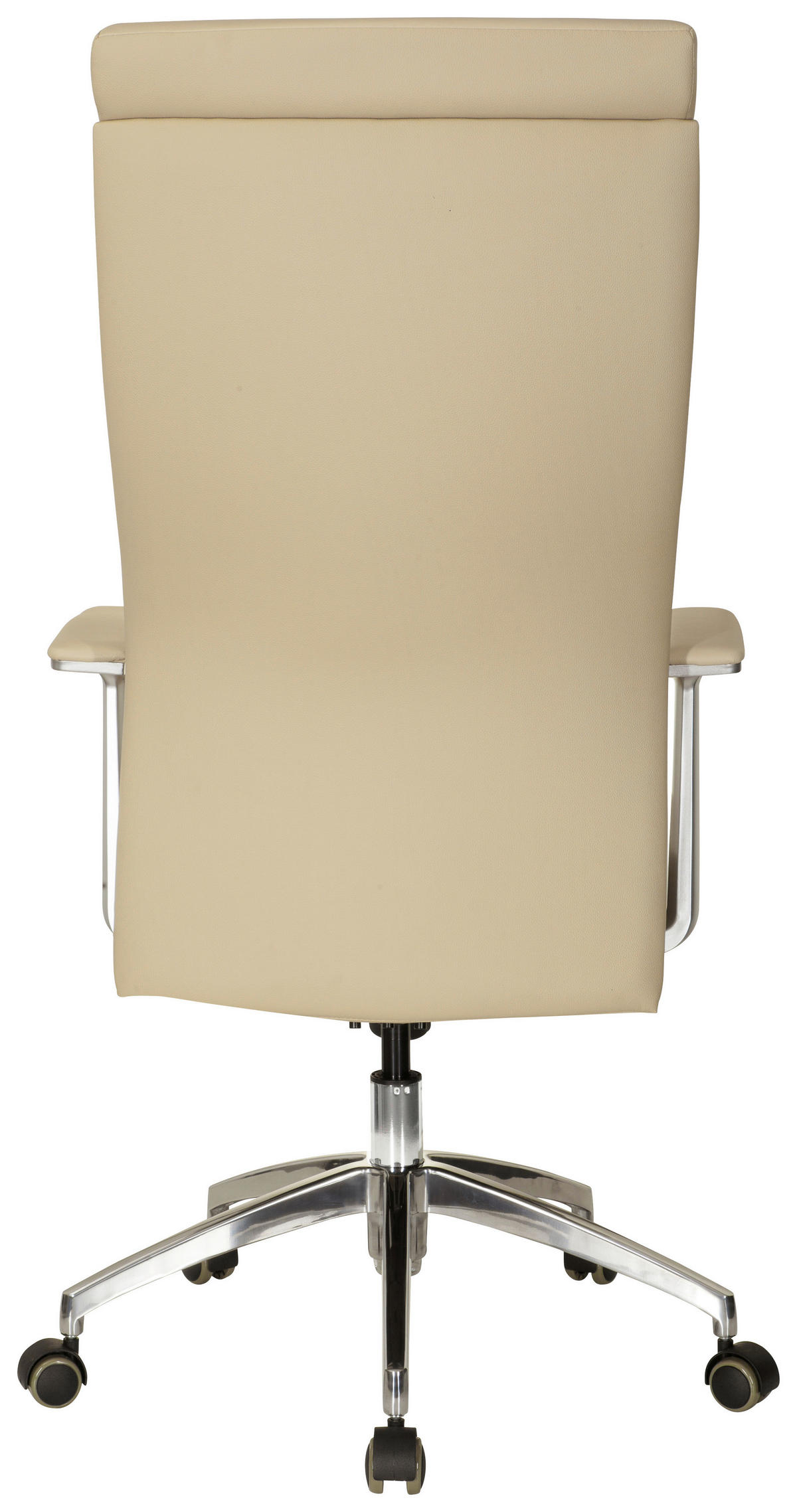 KONTORSSTOL  i läderimitation silver, beige  - beige/silver, Modern, metall/läder (60/131/52cm) - MID.YOU