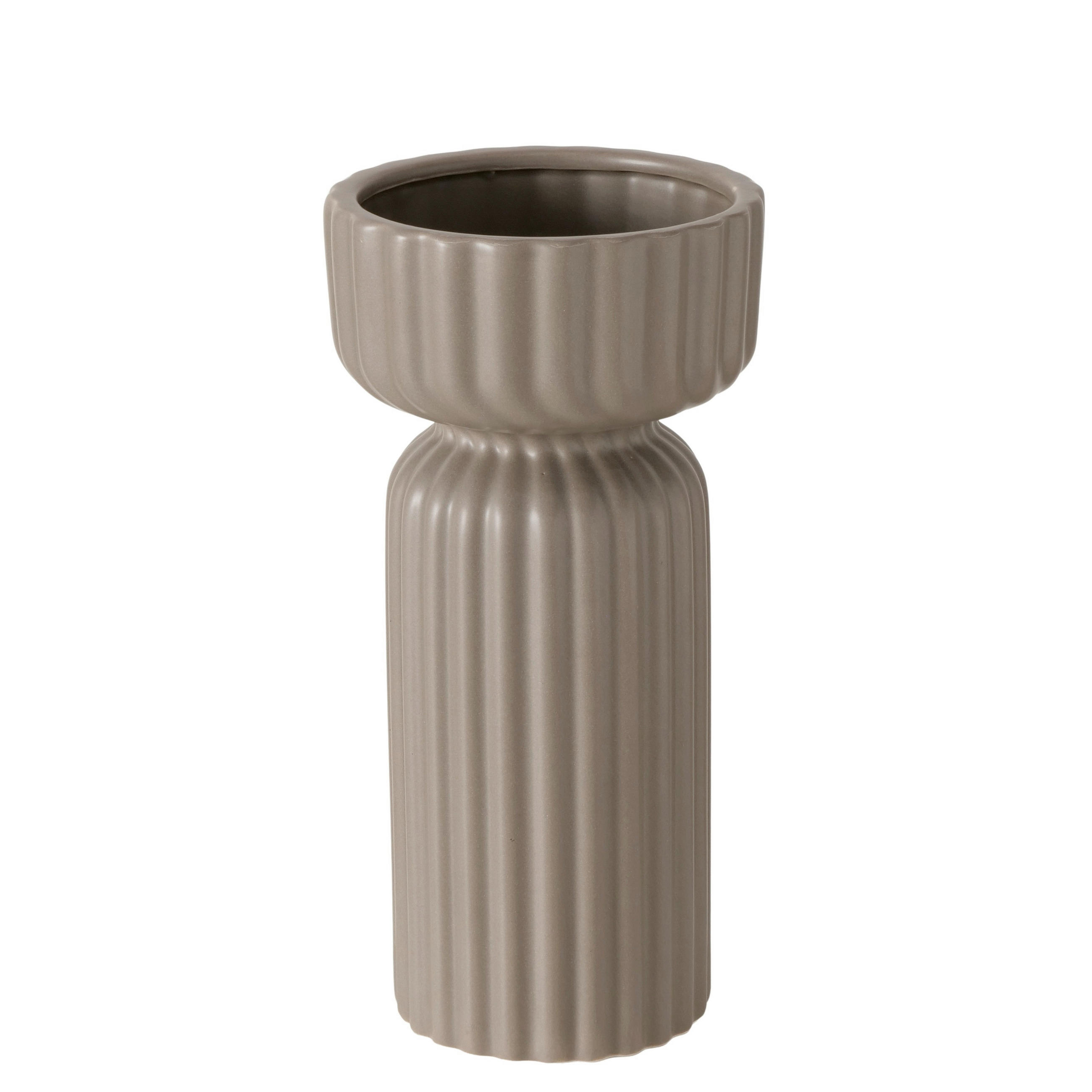 VASE  - Grau, Basics, Keramik (14/27,5cm) - Ambia Home