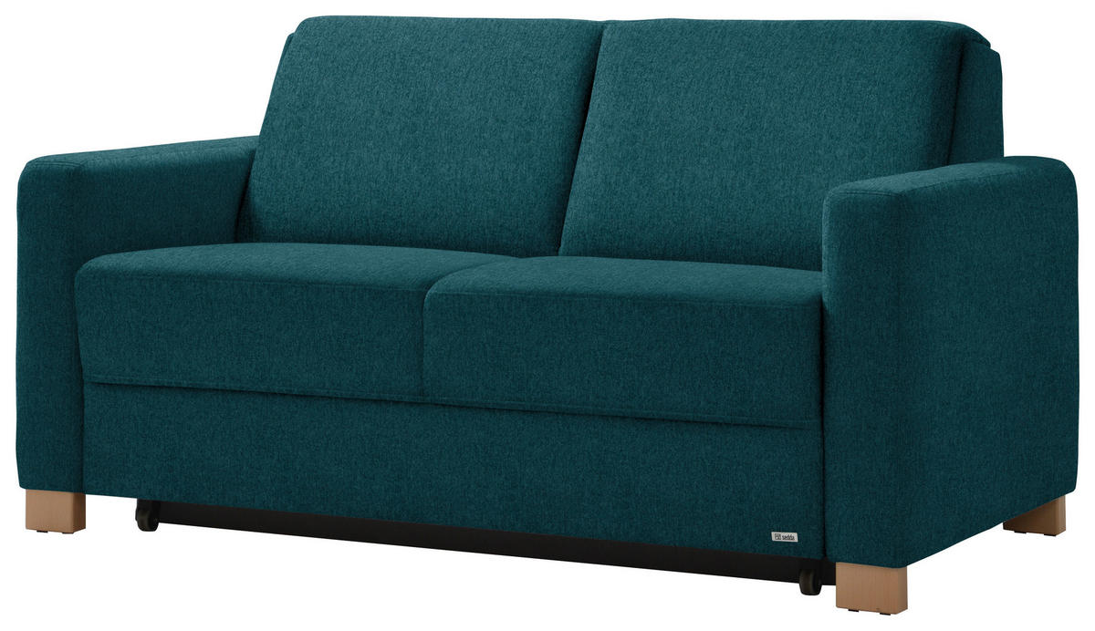 SCHLAFSOFA in Textil Petrol  - Petrol/Naturfarben, Konventionell, Holz/Textil (160/86/92cm) - Sedda