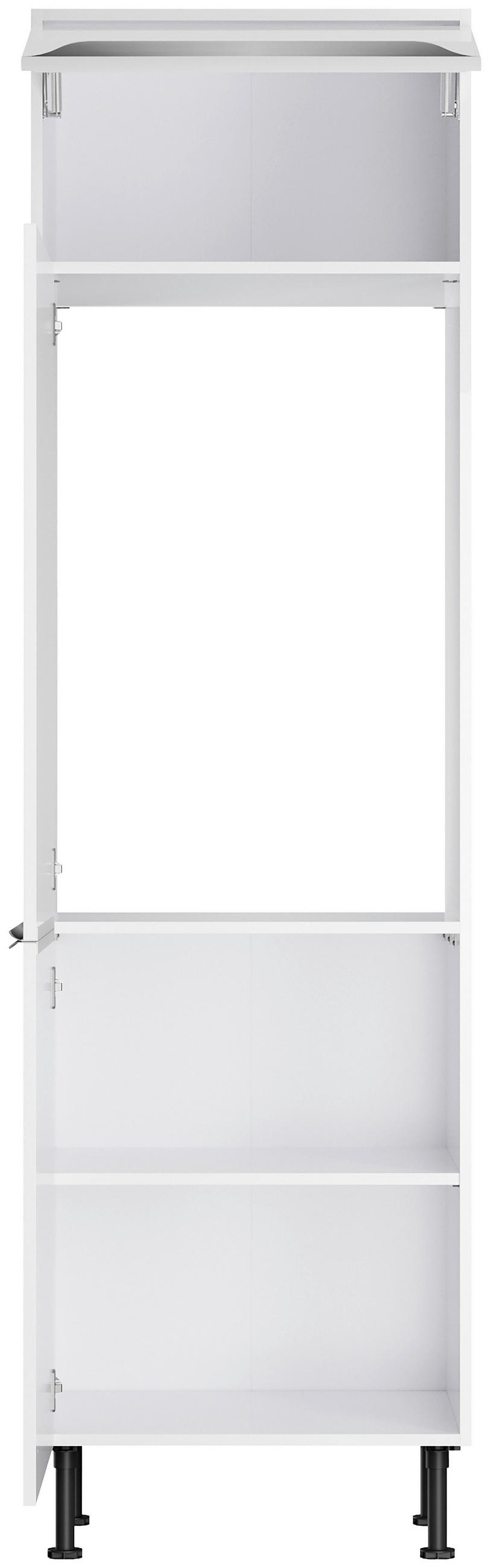 KÜCHENLEERBLOCK 270 cm   in Weiß, Weiß Hochglanz  - Edelstahlfarben/Weiß Hochglanz, Basics, Holzwerkstoff/Metall (270cm) - Optifit