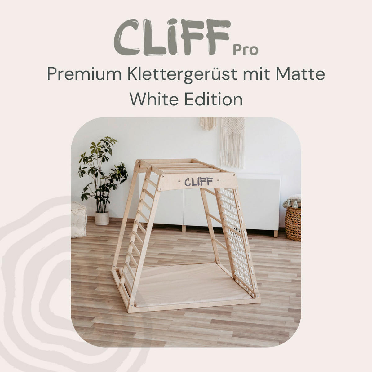 KLETTERGERÜST - Weiß, Basics, Holz (113/115/110cm) - CLIFF