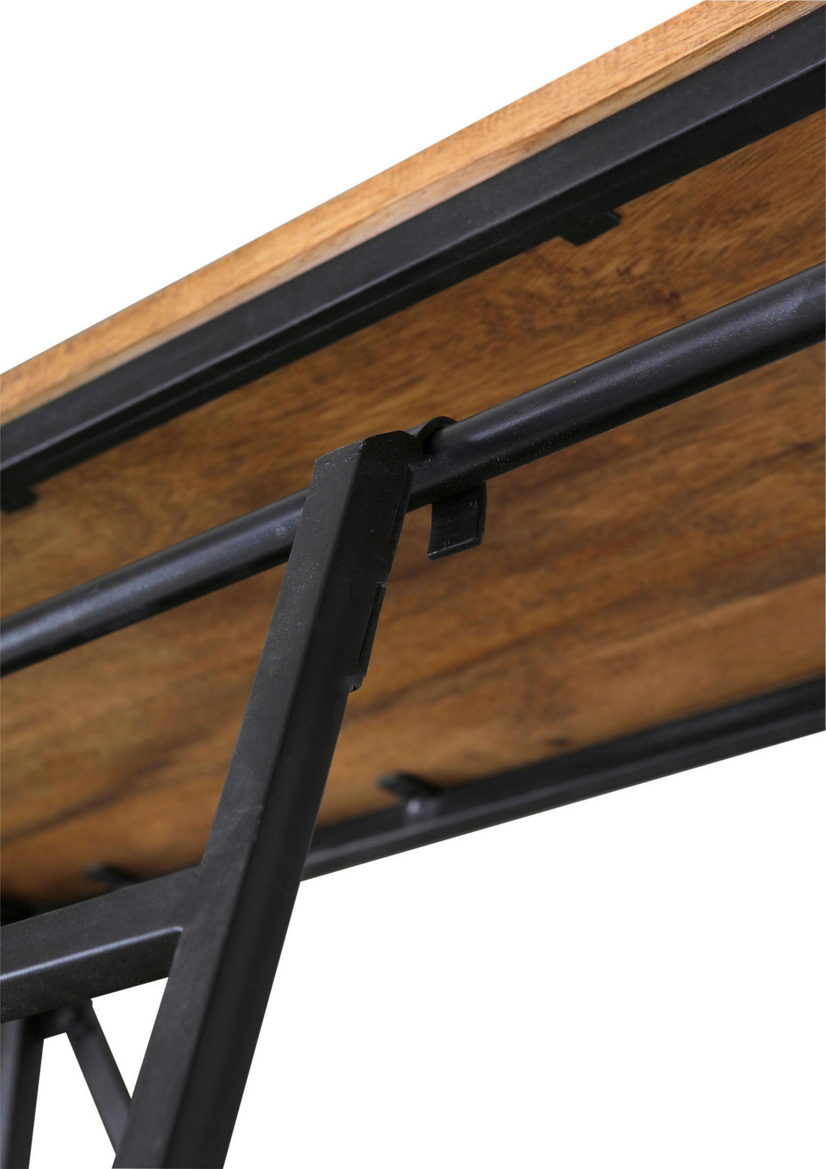 BÜCHERWAND Mangoholz massiv Naturfarben, Schwarz  - Schwarz/Naturfarben, KONVENTIONELL, Holz/Metall (127/210/45cm) - Landscape