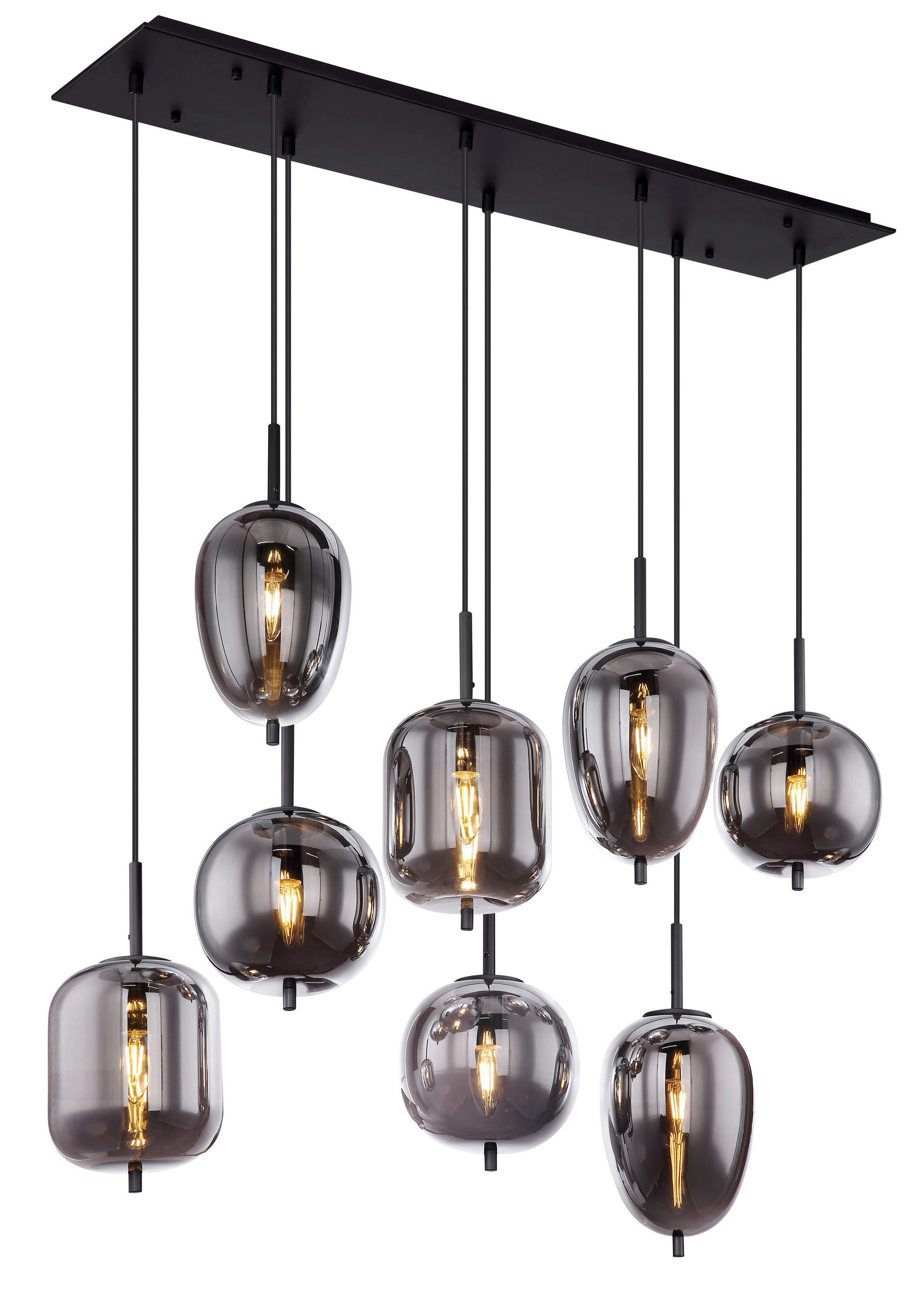 HÄNGELEUCHTE 94/34/120 cm  - Schwarz, Design, Glas/Metall (94/34/120cm) - Dieter Knoll