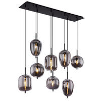 HÄNGELEUCHTE 94/34/120 cm  - Schwarz, Design, Glas/Metall (94/34/120cm) - Dieter Knoll