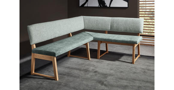 ECKBANK 160/210 cm in Mintgrün, Wildeiche - Wildeiche/Mintgrün, KONVENTIONELL, Holz/Textil (160/210cm) - Valnatura
