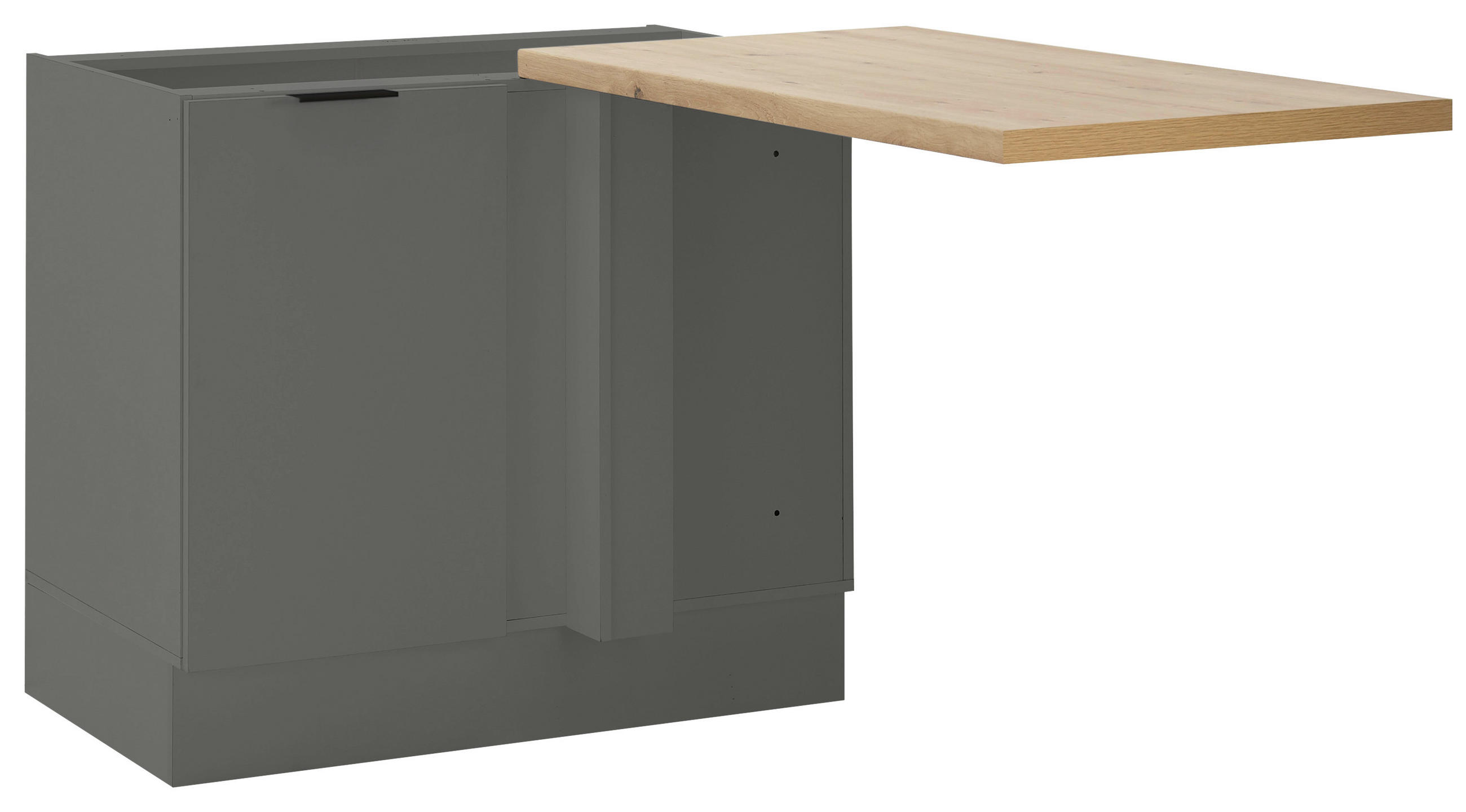 ECKUNTERSCHRANK 110/90/60 cm  in Graphitfarben  - Schwarz/Graphitfarben, Basics, Holzwerkstoff/Metall (110/90/60cm) - Xora
