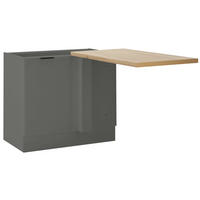 ECKUNTERSCHRANK 110/90/60 cm  - Schwarz/Graphitfarben, Basics, Holzwerkstoff/Metall (110/90/60cm) - Carryhome