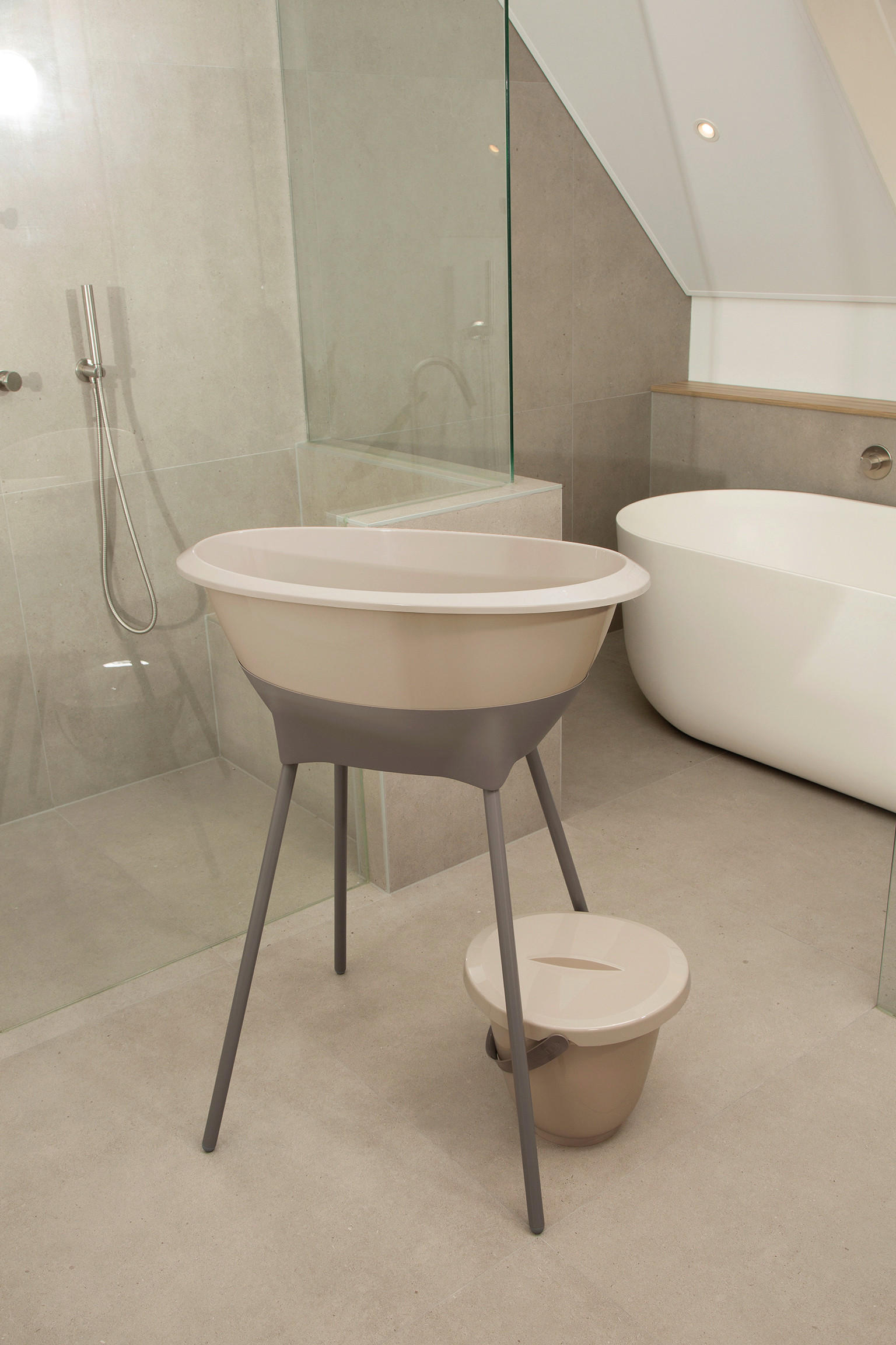 BABYBADESET Almond 8-teilig  - Taupe, Basics, Kunststoff (79,1/39,1/45,6cm) - Luma