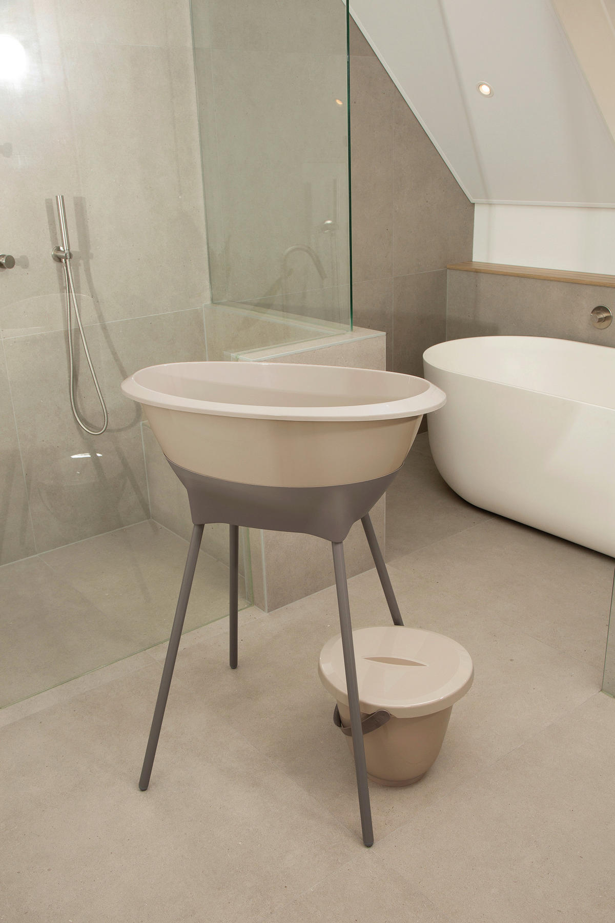 BABYBADESET Almond 8-teilig  - Taupe, Basics, Kunststoff (79,1/39,1/45,6cm) - Luma