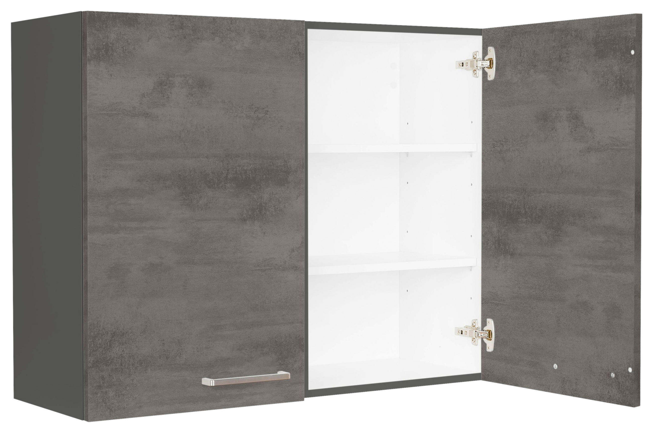 KÜCHENOBERSCHRANK 90/72/35 cm  in Schieferfarben  - Schieferfarben/Edelstahlfarben, MODERN, Holzwerkstoff (90/72/35cm) - Nobilia