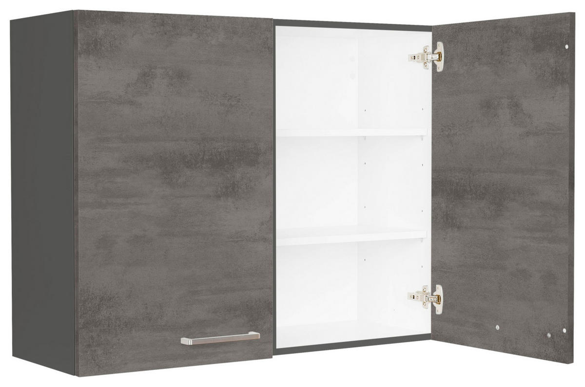 KÜCHENOBERSCHRANK 90/72/35 cm  in Schieferfarben  - Schieferfarben/Edelstahlfarben, MODERN, Holzwerkstoff (90/72/35cm) - Nobilia