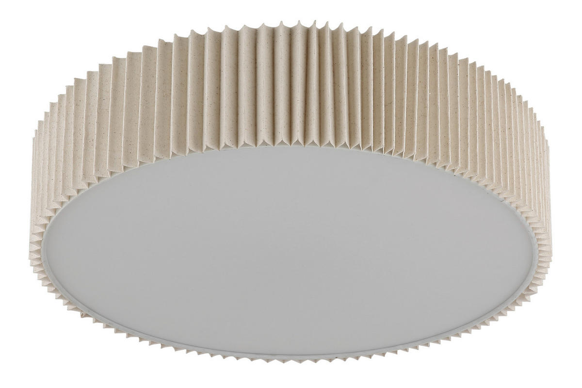 DECKENLEUCHTE  53/13 cm    - Naturfarben/Weiß, Basics, Kunststoff/Textil (53/13cm) - Globo