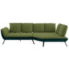 ECKSOFA in Flachgewebe Grün  - Schwarz/Grün, Design, Textil/Metall (320/169cm) - Moderano