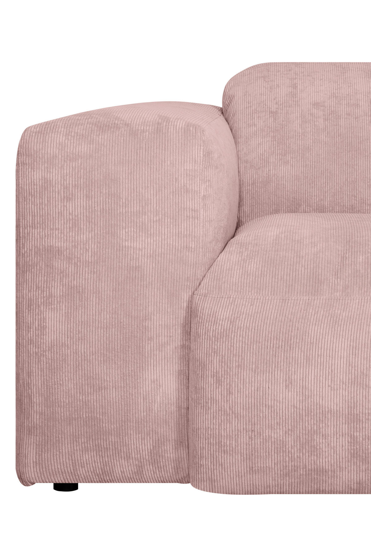 ECKSOFA HANNAH Rosa Cord  - Schwarz/Rosa, Design, Kunststoff/Textil (343/170cm) - MID.YOU