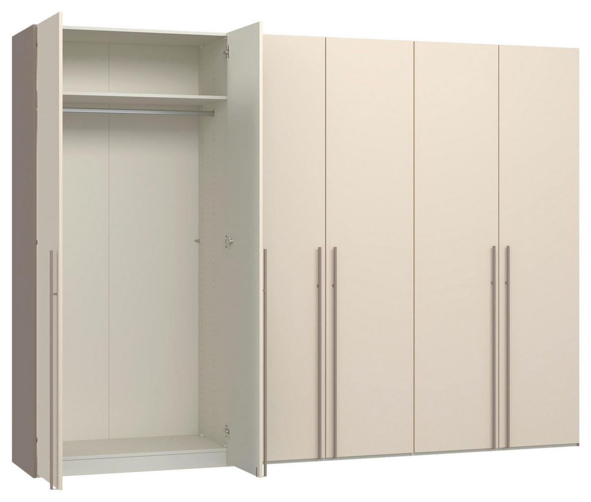 DREHTÜRENSCHRANK 303/220/59 cm,  in Kaschmir, Hellbraun, 6-türig  - Hellbraun/Kaschmir, Design, Holzwerkstoff/Metall (303/220/59cm) - Jutzler