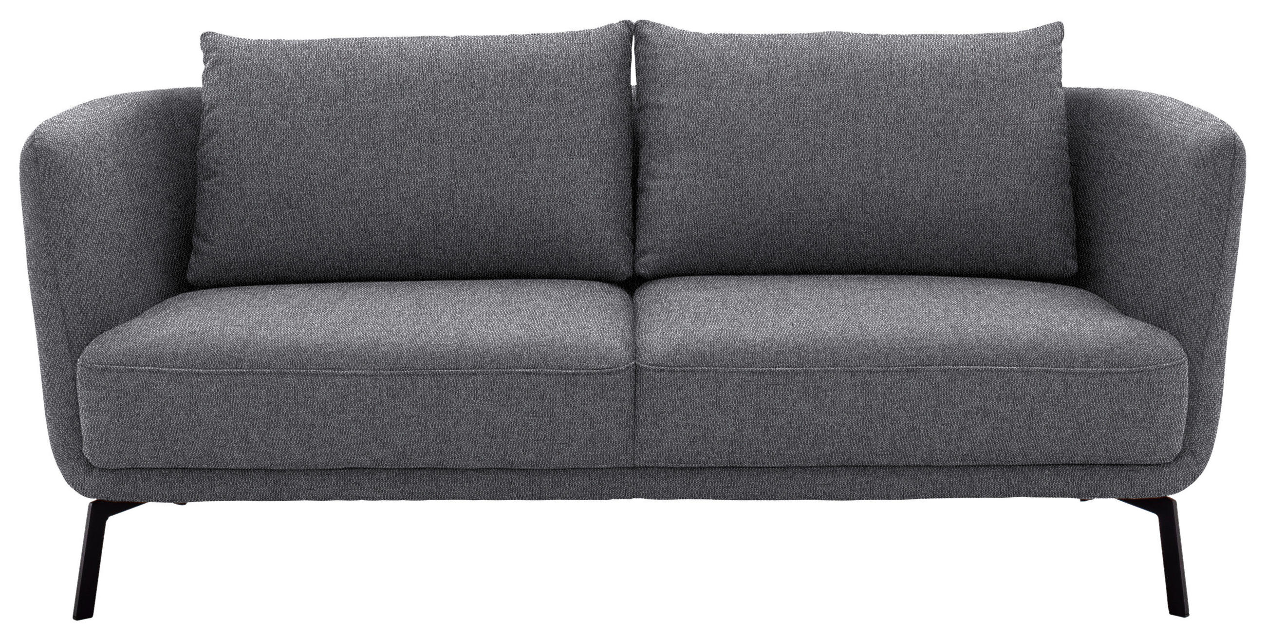 2,5-SITZER  in Flachgewebe Grau  - Schwarz/Grau, Design, Textil/Metall (190/71/91cm) - Schöner Wohnen