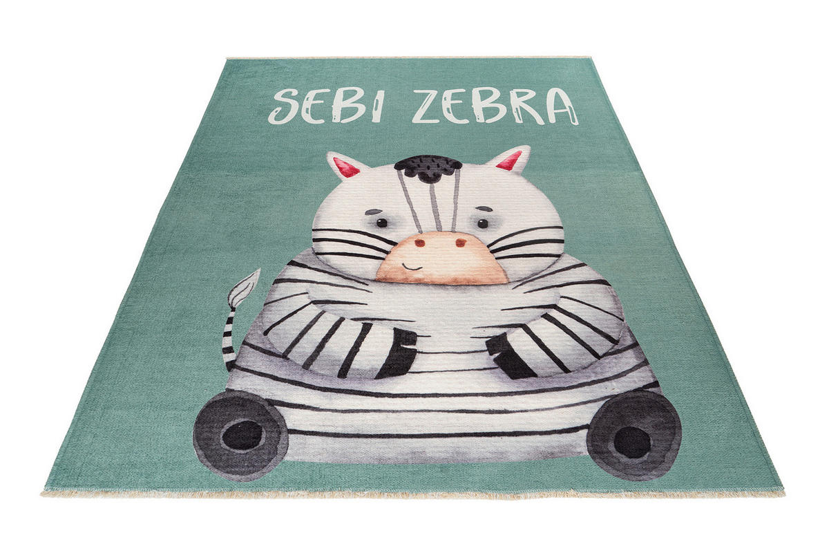 KINDERTEPPICH 115/170 cm  - Weiss/Jadegrün, Trend, Textil (115/170cm) - Ben'n'jen