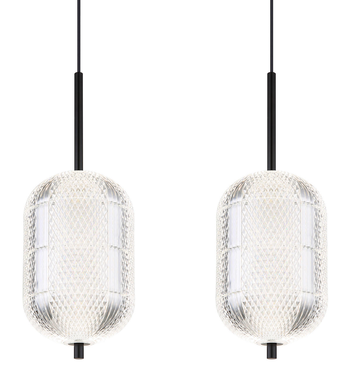 LED-HÄNGELEUCHTE 118/15/120 cm  - Klar/Schwarz, KONVENTIONELL, Kunststoff/Metall (118/15/120cm) - Globo