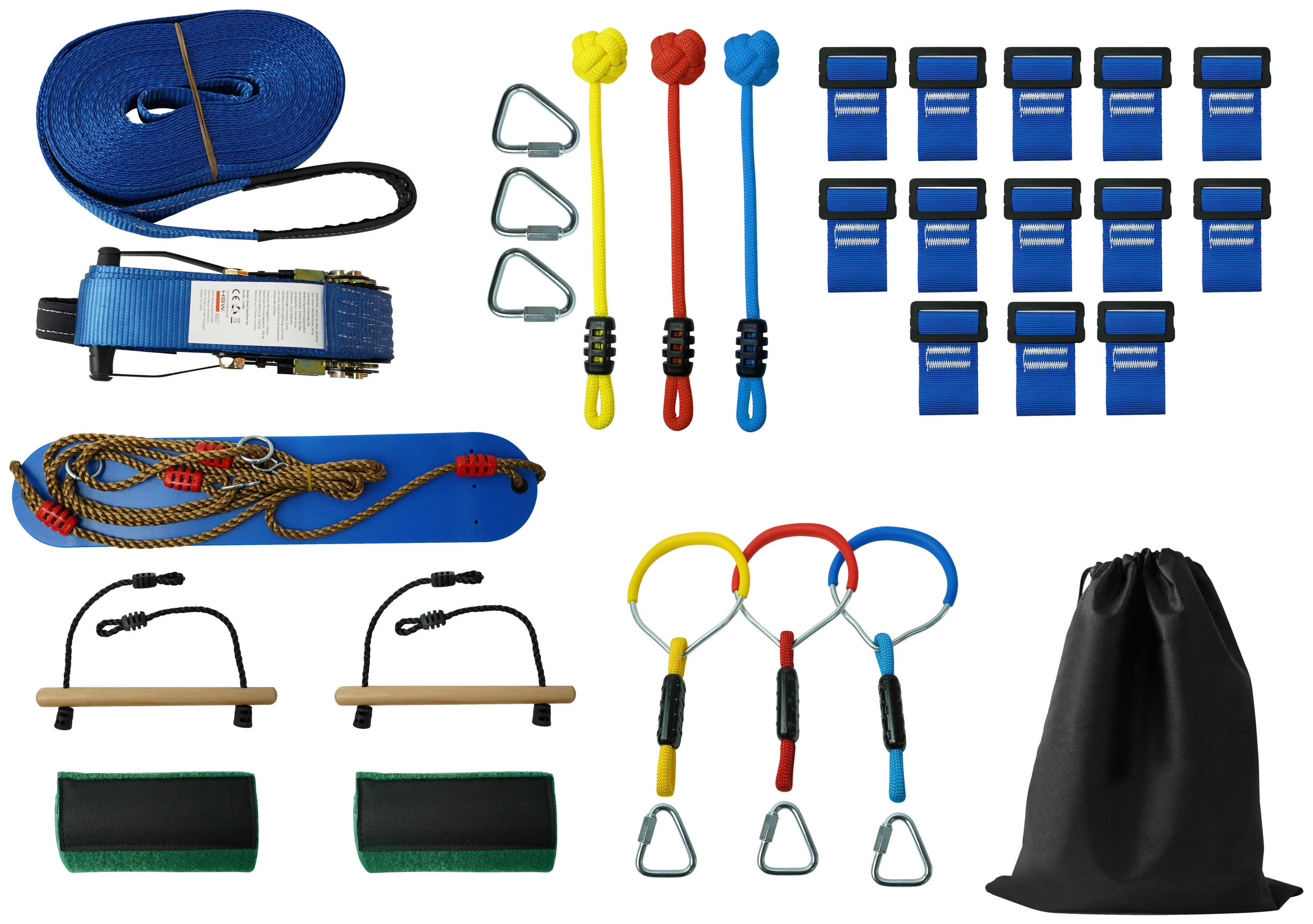 NINJA-SLACKLINE-SET PACOUR  - Blau, KONVENTIONELL, Textil
