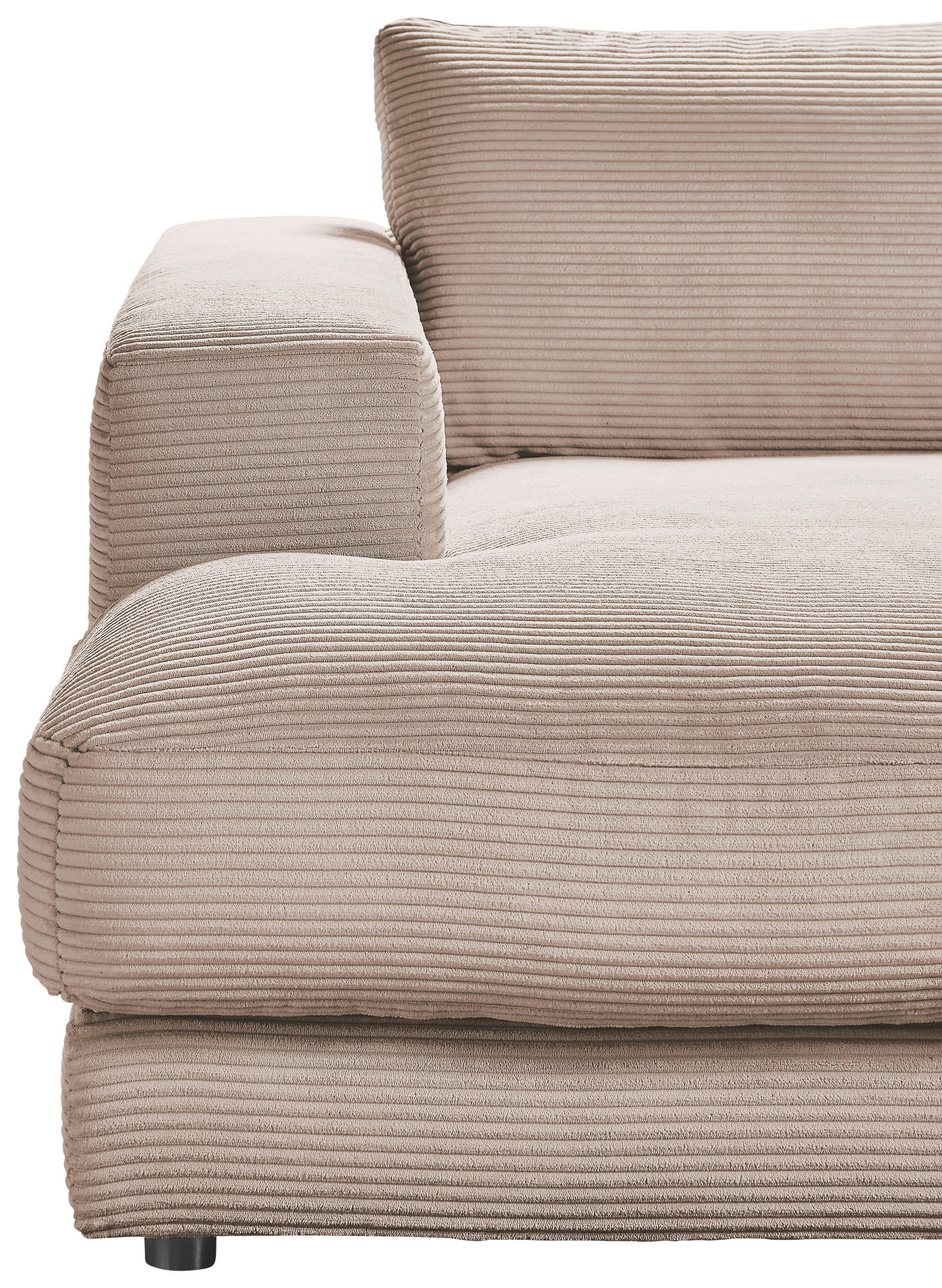 MEGASOFA in Cord Taupe - Taupe/Schwarz, Design, Kunststoff/Textil (290/86/170cm) - Pure Home Lifestyle