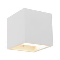 WANDLEUCHTE - Weiss, Design, Naturmaterialien (11,5/11,5/11,5cm) - Globo