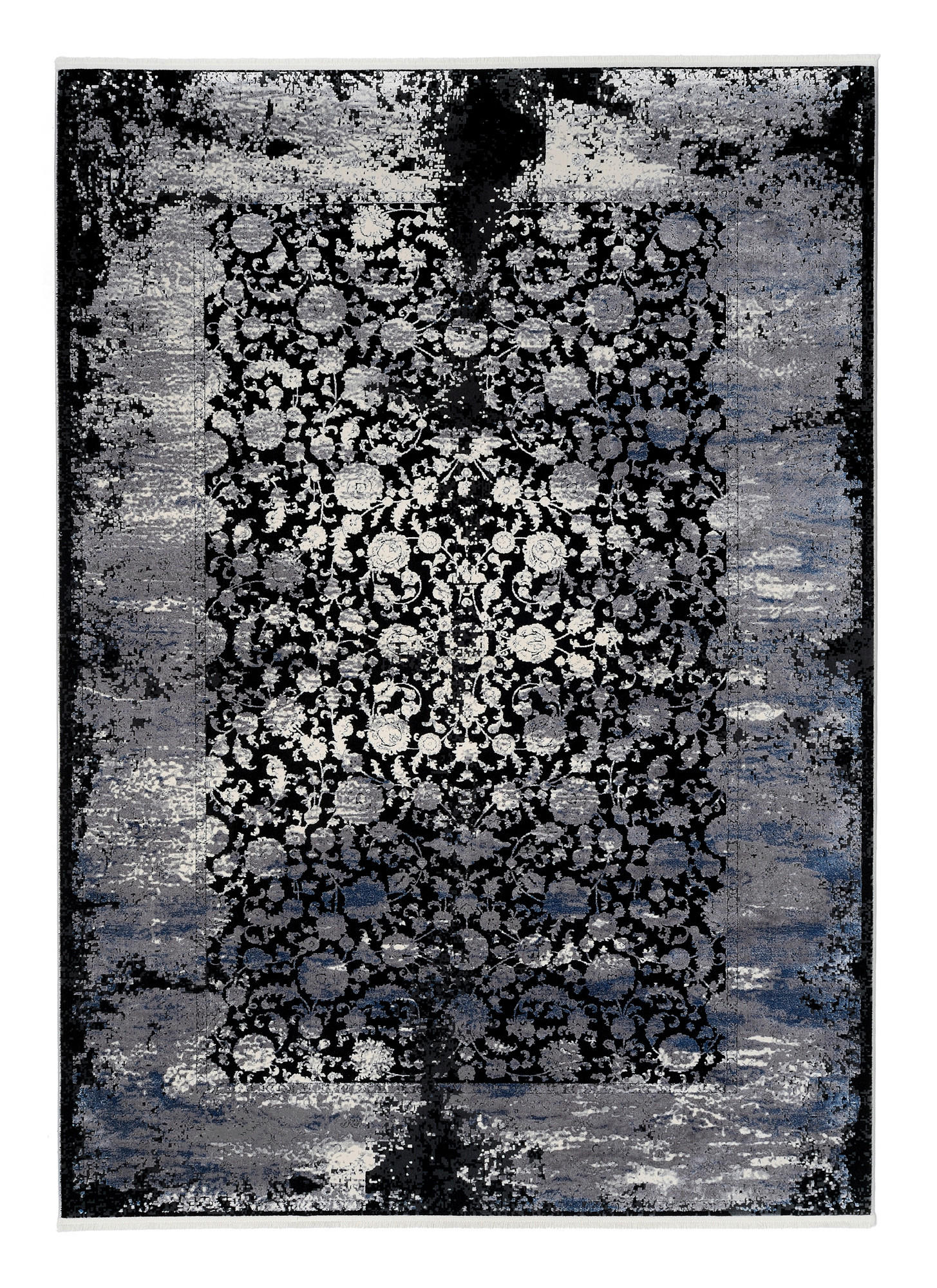 WEBTEPPICH 160/230 cm Colorado Flower Grau, Schwarz, Hellgrau, Dunkelgrau  - Dunkelgrau/Hellgrau, Design, Textil (160/230cm) - Musterring