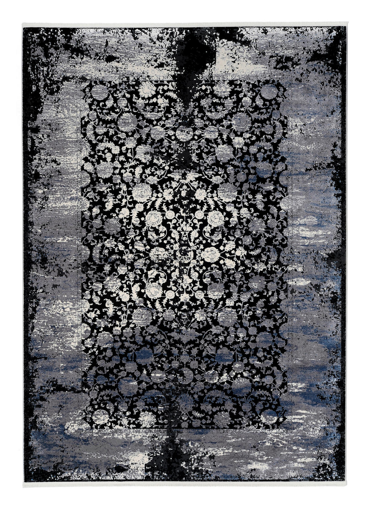 WEBTEPPICH 160/230 cm Colorado Flower Grau, Schwarz, Hellgrau, Dunkelgrau  - Dunkelgrau/Hellgrau, Design, Textil (160/230cm) - Musterring